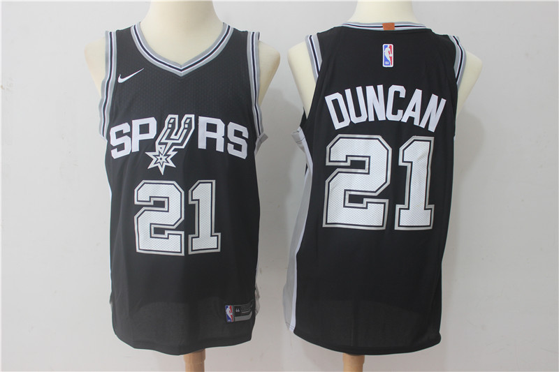 Men San Antonio Spurs #21 Duncan Black Game Nike NBA Jerseys